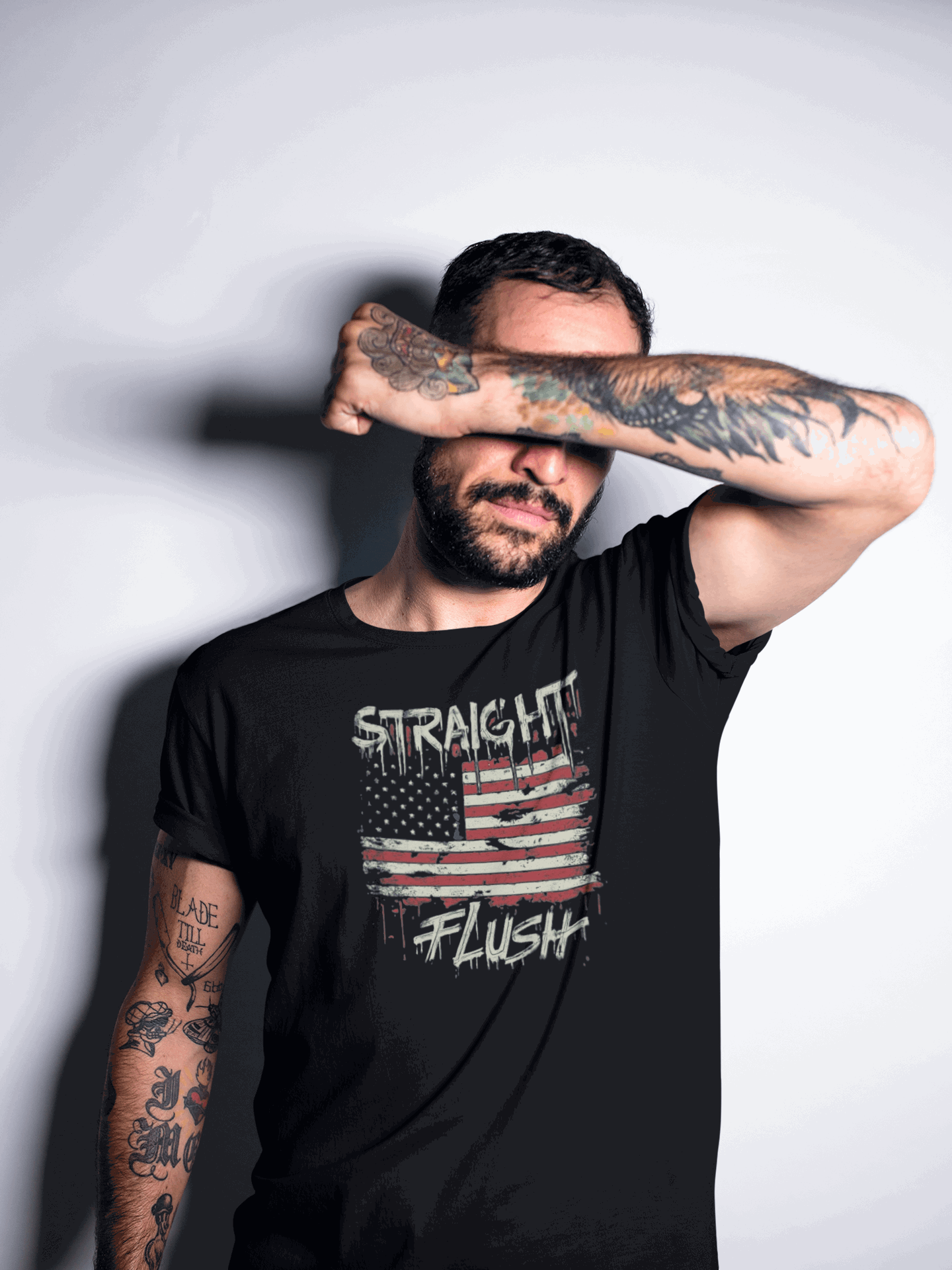 American straight flush poker t-shirt unique poker gift