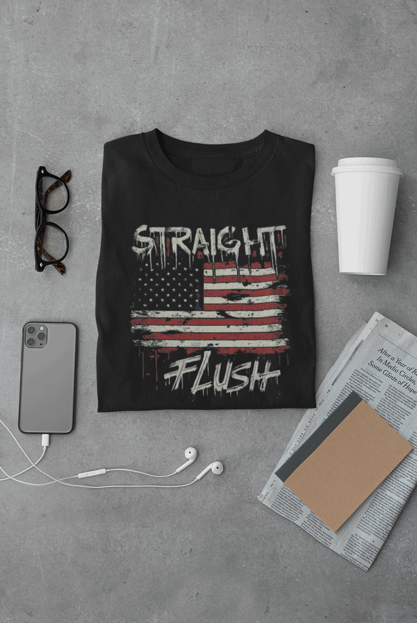 American Straight Flush- Poker t-shirt