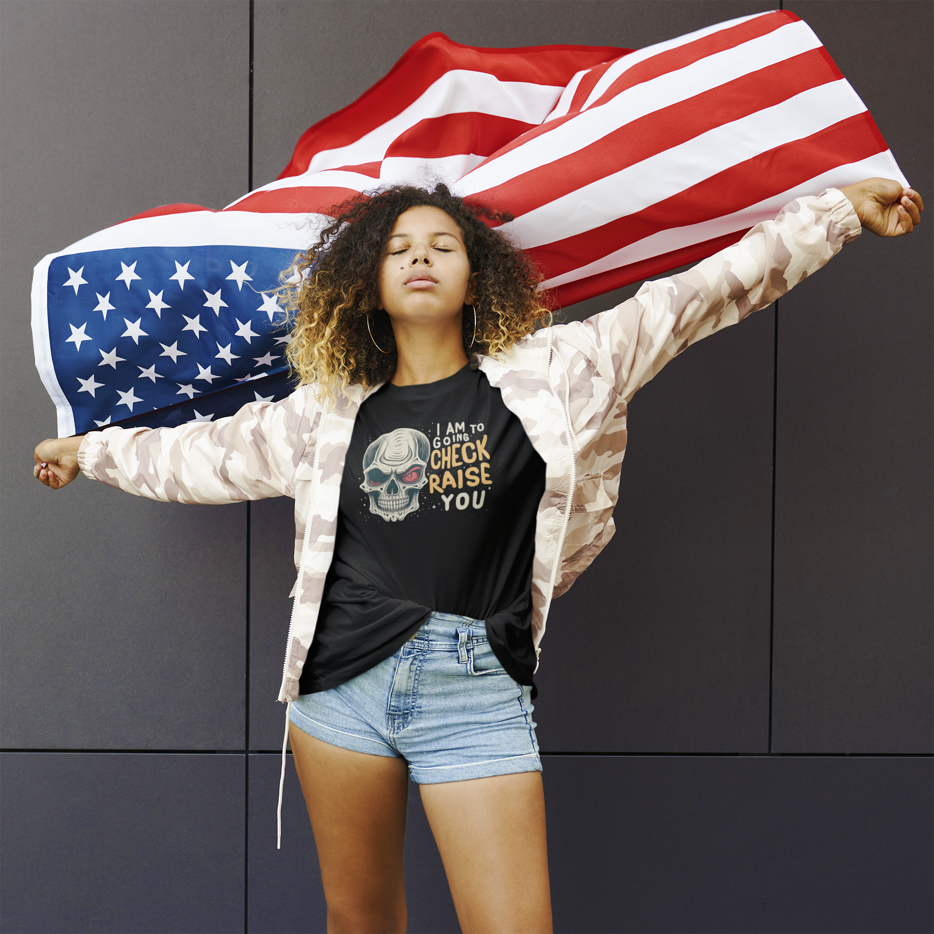 "I Am Going To Check-Raise You" T-Shirt - Unique Poker Gift (unisex black) at PokerRoomThreads.com
Funny Poker T-Shirt - "I Am Going To Check-Raise You" (unisex black) from PokerRoomThreads.com